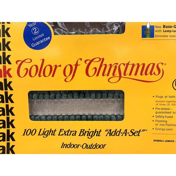 New Vtg 1991 Kodak Color Of Christmas 100 White Lights Extra Bright 46ft NOS - Picture 2 of 4